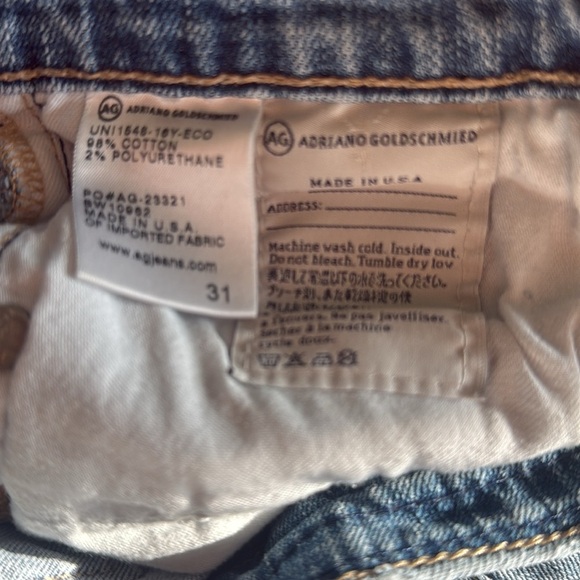 Ag Adriano Goldschmied Blue Distressed Jean Shorts - Picture 6 of 6
